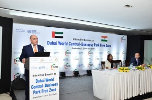 Mr. Paolo Serra, Vice President, Dubai World Central addressing Media